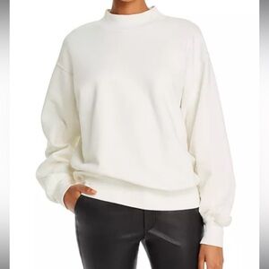 Anine Bing Saint Mock Neck Sweatshirt in White
